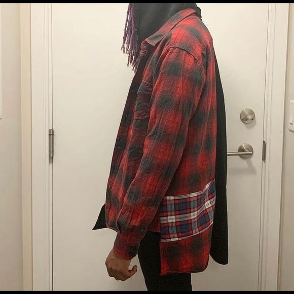 Unisex Up-cycled Patchwork Button-Up - Picture 4 of 4